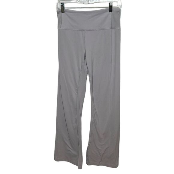 Athleta Flare Leg High Rise Leggings In Grey Lavender. Size Medium. - Picture 2 of 12